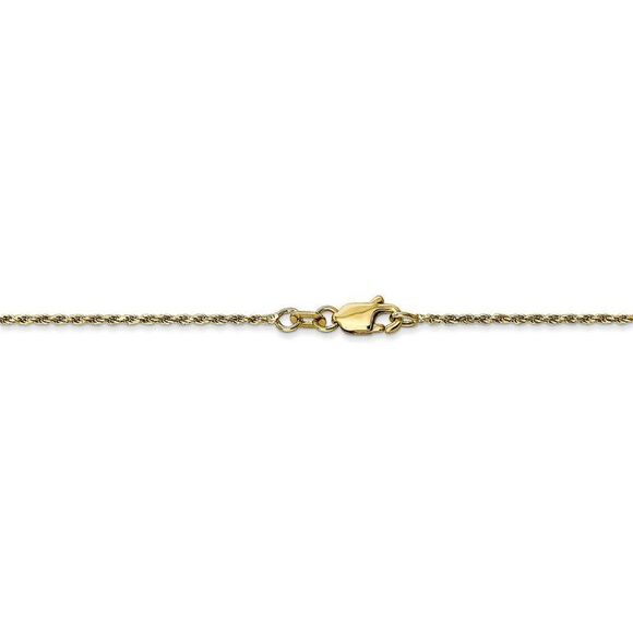1.2mm 10k Yellow Gold Diamond Cut Solid Rope Chain Necklace, 24 Inch main image 6